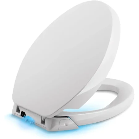 MORI 5588-0 Purefresh Elongated Nightlight  Grip-Tight Bumpers  Quiet-Close Release Hinges  Quick-Attach Hardware  No Slam Toilet Seat  White