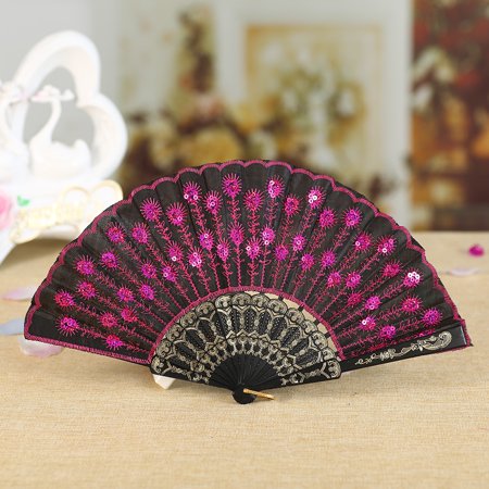 Best Chinese Style Dance Wedding Party Lace Silk Folding Hand Held Flower Fan - 2022 New Best Chinese Style 8ww12-#8835