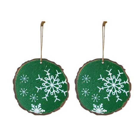 MIANHT Lovely Christmas Round Wooden Hanging Night Scenery Printed Pendant - 2022 Lovely Christmas Round N-#2289