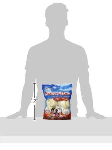 Loving Pets Nature's Choice 100-Percent Natural Rawhide White Knotted Bone Value Pack Dog Treat, 6-7-Inches, 3/Pack thumbnail