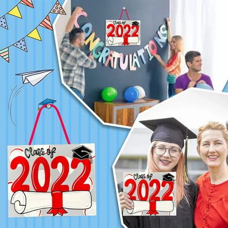 Fiudx 2022 New Graduation Season Square Graduation Wooden Pendant Ornament 4722