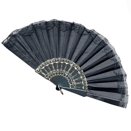 MIANHT Chinese Style Lace Hand Held Folding Fan Dance Party Wedding Decor - 2022 Chinese Style R-#9598