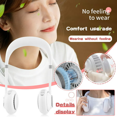Portable Hands-free Neckband Fan Hanging USB Rechargeable Mini Fan Compatible with Outdoor - 2022 New Portable Hands-free Neckband A813A#4742