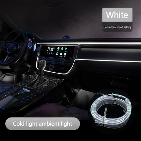 Buodes Kitchen Organizer Car Cold Light Atmosphere Lamp Interior Light Guide LED Atmosphere Lamp EL Luminous Line 2 Meters + 5V USB Drive Universal Ca