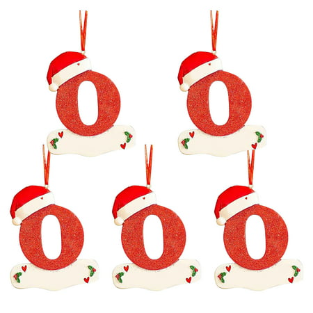 Usupdd Christmas Little Red Hat Letter Pendant DIY Writable Name 26 Letter Pendant 5PCS UsupddWFF220811-6990
