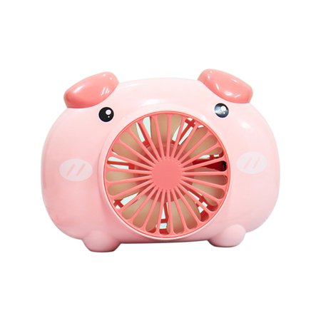 FengLS Cute Pig Cute Cartoon Holding Light Hanging Neck USB Small Fan Desktop Mini Fan 09-Kitchen-12A#3443 Home Kitchen MYFCute Pig Cute