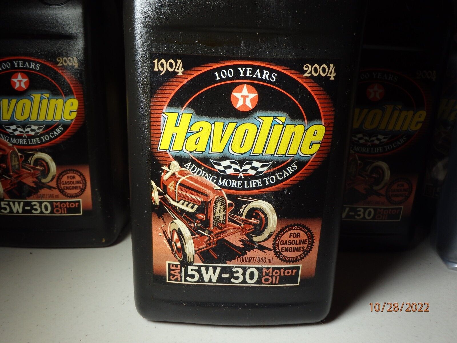 NOS Vintage HAVOLINE OIL 100th ANIV 5W-30-12-1 Qt Container + Boxes API Grade SL thumbnail