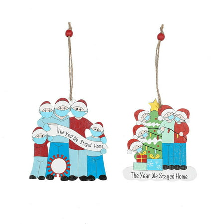 DDgui New 2PC 2020 Christmas Tree Wooden Pendant Christmas Wishes DDgui LBB220920-4807