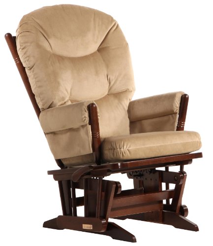 Dutailier Multiposition Coffee/Light Brown Reclining Two-Post Glider with Tufted Cushion