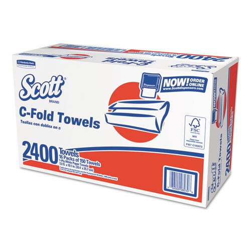 Scott C-Fold Paper Towels 1-Ply 150 Sheets/Pack 925663