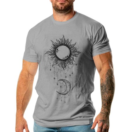 Larisalt T Shirts for Men Graphic Men S Black and White Striped T Shirt Short Sleeve Crew Neck Tee Outfits Tops Gray L
