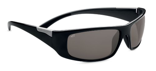 Serengeti Mens Sunglasses Fasano 7751 Shiny Black CPG Grey Polarized PHD - One Size