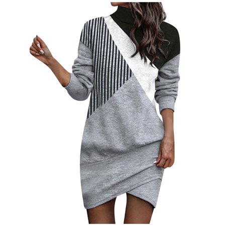 Dresses for Women 2313 Wedding Guest Dresses for Women Women S Long Sleeve Printed Shirts Lightweight Round Neck Tops Bottoming Shirts TEELON