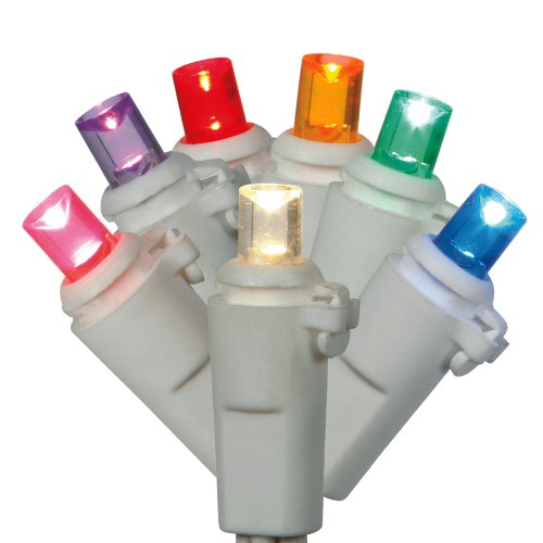 Vickerman 17579 - 100 Light 34' White Wire Multi-Color Wide Angle LED Lights with 4