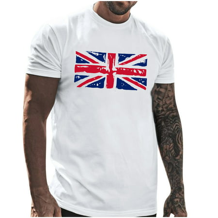 Larisalt T Shirts for Men Fashion Men’s Short Sleeve Graphic T-shirt Collection White L