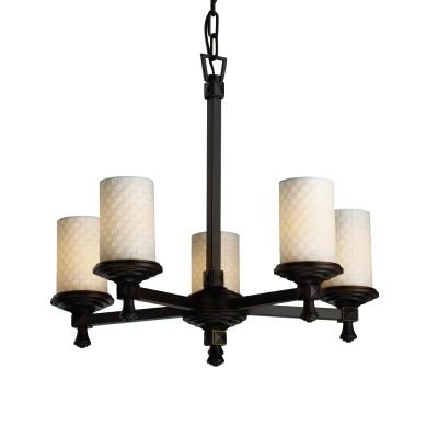 Justice Design Group POR-8530-10-PLET-DBRZ Limoges Collection Deco 5-Light Chandelier