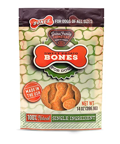 Gaines Family Farmstead Sweet Potato Dog Bones  100% Natural Treats for Small & Large Dogs  Rawhide Alternative for Dog Training (14 Oz. Bag)