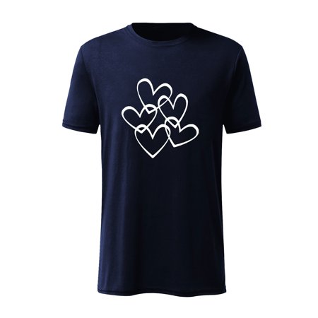 YOTAMI Men S Shirts Solid Color Casual Short-sleeved White Love Graphic Print T-shirt Top Streetwear Navy M L XL XXL XXXL