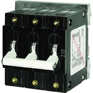 Blue Sea Systems C-Series White Toggle Triple Pole 50A Circuit Breaker