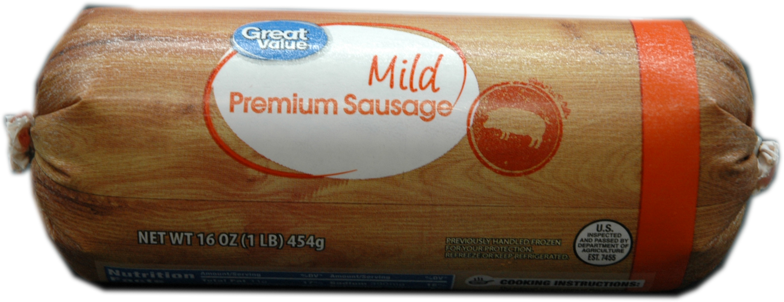 Great Value Mild Pork Sausage, 16 Oz. Image