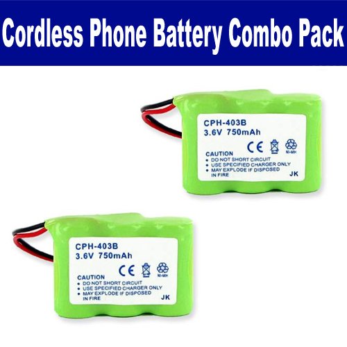 Toshiba FT-6505 Cordless Phone Battery Combo-Pack Includes: 2 X EM-CPH-403B Batteries