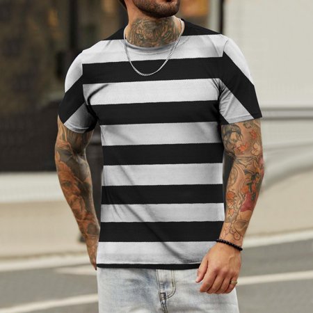 YOTAMI Men S Shirts Unisex Daily T Shirt Stripe Print Graphic Prints Skull Print Short Sleeve Tops Casual Blouse Party White L XL XXL XXXL