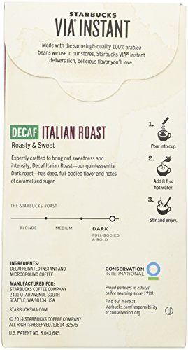 Starbucks VIA Decaf Italian Coffee 12 Packets, 0.11 Ounce thumbnail