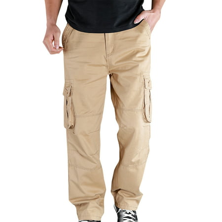 Mens Pants Clearance Men S Plus Size Pure Cotton Multi-pocket Wear-resistant Overalls Trousers