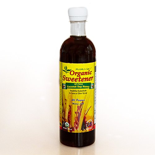 Organic Sweetener COCONUT SAP HONEY-Syrup Manila Coco TM -16 Oz : Concentrated All Natural Sweet Pure Nectar from Coconut Fruit Tree : Lower Glycemic