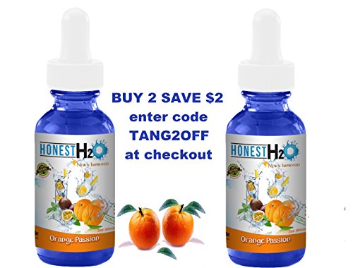 Water Flavoring-Stevia Water Enhancer-Honest H2O-from Stevia Select- 2 Oz. Bottle Water Enhancer-Orange Passion for Water-NON-GMO Ingredients-Satisfac thumbnail