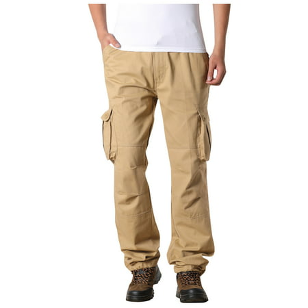 Mens Pants Clearance Men S Plus Size Pure Cotton Multi-pocket Wear-resistant Overalls Trousers