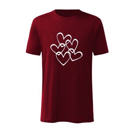 YOTAMI Mens Blouses Solid Color Casual Short-sleeved White Love Graphic Print T-shirt Top Dating Wine M L XL XXL XXXL