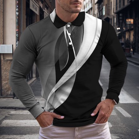 YOTAMI Men S Blouses Fashion Casual Lapel Pullover Graphic Print Short Sleeve T Shirt Blouse Trendy White M L XL 2XL 3XL 4XL