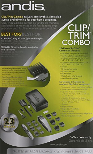 Andis 23-Piece Clipper/Trimmer Combo Haircutting Kit, Silver (20140) thumbnail