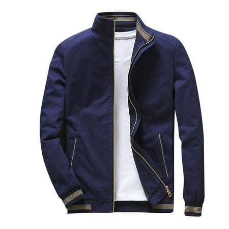 NECHOLOGY Old Mill Coat Mens Fashion Simple Camouflage Pocket Cardigan Zipper Sweater Jacket Rain Coats Work Outerwear Blue 5X-Large