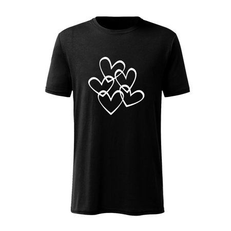 YOTAMI Mens Shirts Solid Color Casual Short-sleeved White Love Graphic Print T-shirt Top Streetwear Black M L XL XXL XXXL