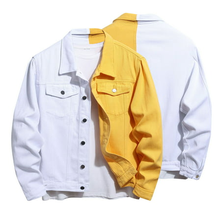 Fiudx Fall/winter Men S and Women S Plus Size Loose Denim Stitching Jacket 2313