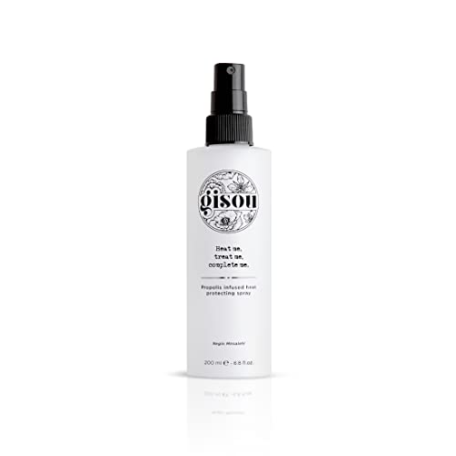 Gisou Propolis Infused Heat Protecting Spray with Naturally Strengthening and Fortifying Propolis to Protect Hair from Heat Styling and UV Damage (6.8