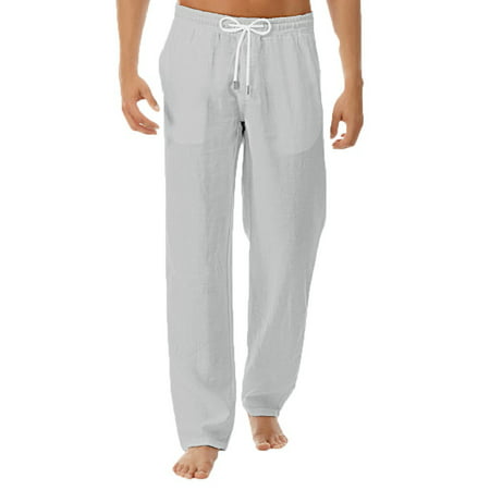 Mens Pants Clearance Men S Summer New Style Simple and Able Pure Cotton and Linen Trousers