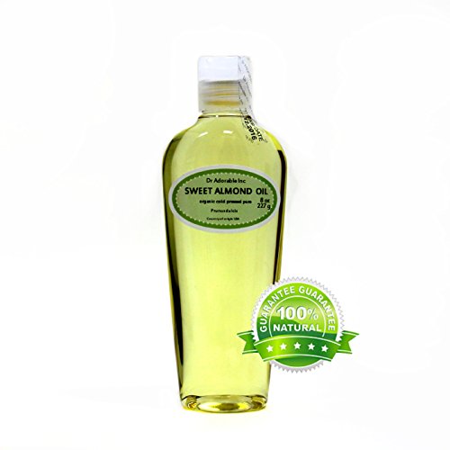 Dr Adorable - 8 Oz - Sweet Almond Oil - 100% Pure Natural Organic Cold Pressed