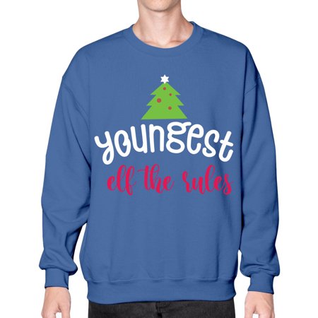 Youngest Elf the Rules Style 1253# - Christmas- Sweatshirt - Crew