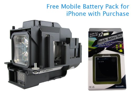Projector Lamp for Dukane Image Pro 8775 180-Watt 2000-Hrs NSH with Free Mobile Battery Pack
