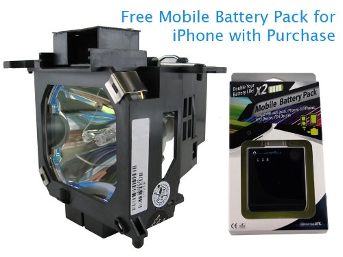 Projector Lamp for Epson EMP-7950 250-Watt 2000-Hrs UHE with Free Mobile Battery Pack