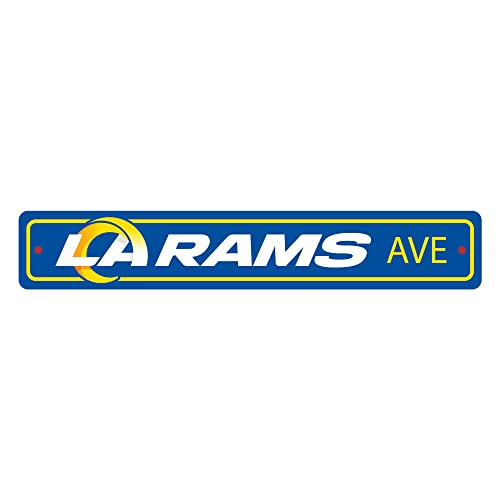 32218 4 X 24 X 0.01 in. Los Angeles Rams Team Color Street Sign Decor, Blue