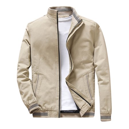 NECHOLOGY Old Mill Coat Mens Fashion Simple Camouflage Pocket Cardigan Zipper Sweater Jacket Rain Coats Work Outerwear Khaki 5X-Large