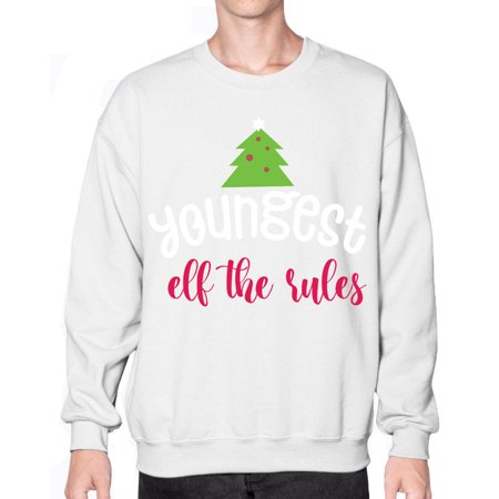 Youngest Elf the Rules Style 1253# - Christmas- Sweatshirt - Crew