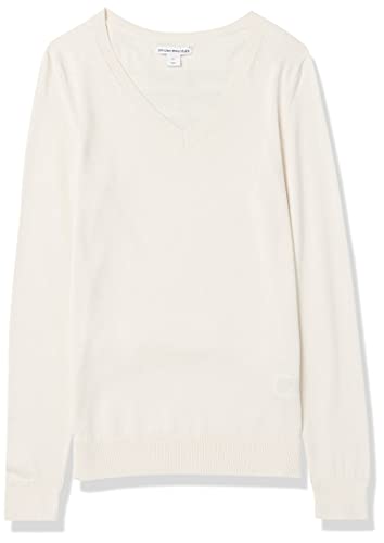 Amazon Essentials Women's Classic-Fit Lightweight Long-Sleeve V-Neck Sweater (Available in Plus Size), Ecru, Large thumbnail