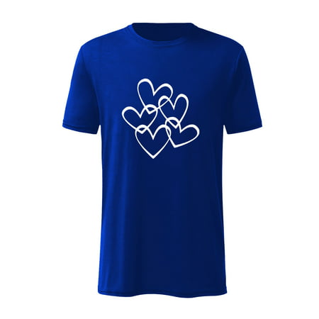YOTAMI Mens Tees Solid Color Casual Short-sleeved White Love Graphic Print T-shirt Top Streetwear Colorful Blue M L XL XXL XXXL
