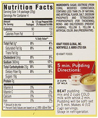 JELLO Instant Banana Cream Pie Filling Mix (3.4oz Boxes, Pack of 6) thumbnail