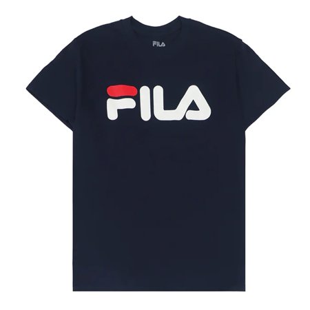 Fila Men S T-Shirt Classic Logo Graphic Print Cotton Short Sleeve Tee Shirt  Navy / White / Red  L